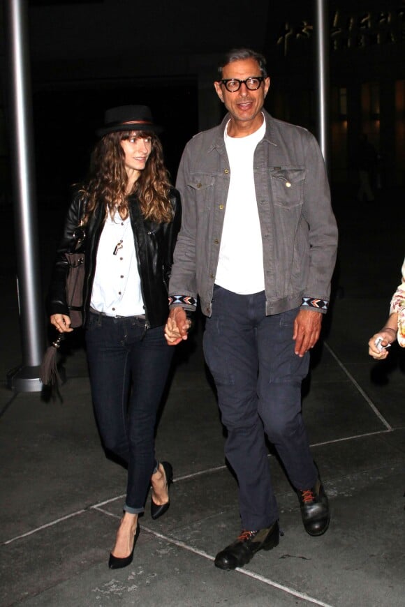 Jeff Goldblum avec sa jeune amoureuse Emilie à Hollywood le 12 août 2013