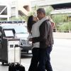 Exclusif - Jeff Goldblum et sa compagne Emilie Livingstone arrivent à l'aéroport LAX de Los Angeles, le 10 juillet 2014.