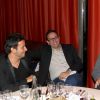 Exclusif - Laurent Barat et son producteur et Dany Moreau - Soirée annuelle de l'association des journalistes niçois de Paris au restaurant du Chalet des Îles au Bois de Boulogne le 3 novembre 2014. 