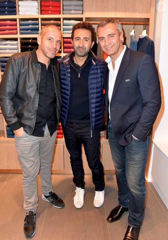 Medi Sadoun, Mathieu Madénian et Yann Delaigue lors de l'inauguration de la boutique Serge Blanco avenue de l'Opéra à Paris, le 13 novembre 2014