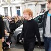Ed Sheeran - Arrivée des people à l'enregistrement "Band Air 30" pour venir en aide des victimes du virus Ebola, à Londres, le 15 novembre 2014.
