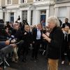 Bob Geldof - Arrivée des people à l'enregistrement "Band Air 30" pour venir en aide des victimes du virus Ebola, à Londres, le 15 novembre 2014.