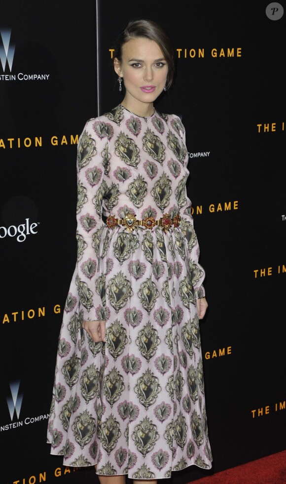 Keira Knightley lors de la première du film Imitation Game au Ziegfeld Theater, New York, le 17 novembre 2014.