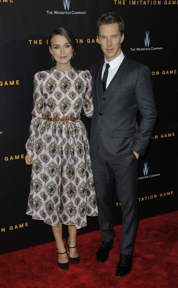 Keira Knightley et Benedict Cumberbatch lors de la première du film Imitation Game au Ziegfeld Theater, New York, le 17 novembre 2014.
