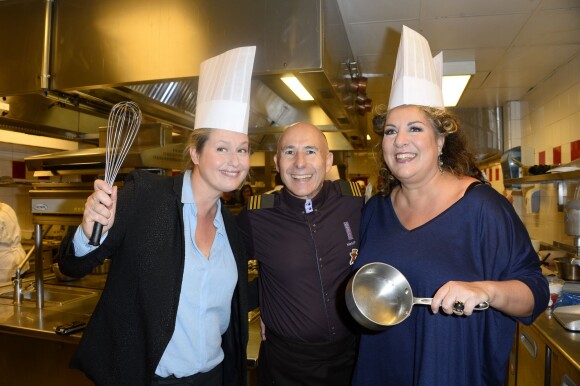 Luana Belmondo, Maryan Gandon (chef de l'hôtel Majestic Barrière à Cannes), Marianne James lors de la finale du "Cook Master" à l'hôtel Fouquet’s Barrière à Paris le 17 novembre 2014.