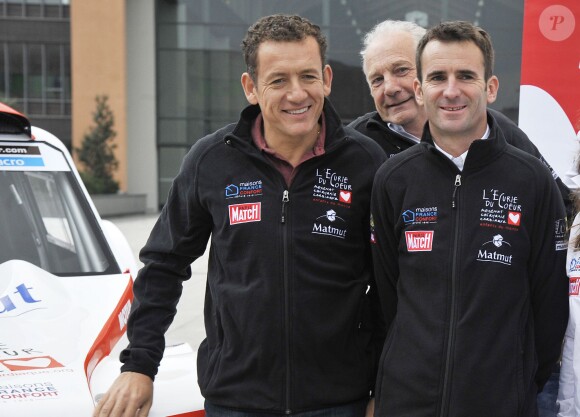 Exclusif - Dany Boon, parrain de l'Ecurie du Coeur (équipe MD Rallye Sport) qui prendra le départ du rallye Dakar 2015 au profit de l'association Mécénat Chirurgie Cardiaque, lors de la présentation de la voiture avec l'équipe à Saint-Denis, le 19 novembre 2014.