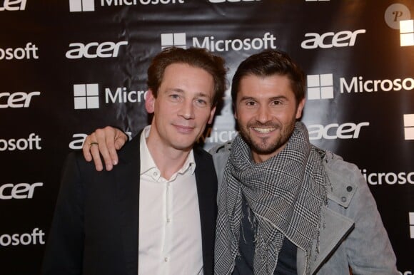 Fabrice Massin et Christophe Beaugrand lors de l'inauguration de la première boutique éphémère "Acer" rue des Halles à Paris, le 20 novembre 2014.