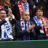 Manuel Valls, Jean Gachassin et Martine Aubry - People à la finale de la Coupe Davis (France - Suisse) au Stade Pierre Mauroy de Lille Métropole le 21 novembre 2014 