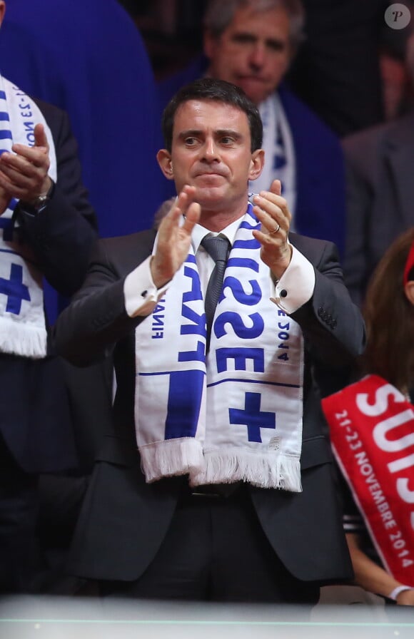 Manuel Valls - PPeople à la finale de la Coupe Davis (France - Suisse) au Stade Pierre Mauroy de Lille Métropole le 21 novembre 2014 