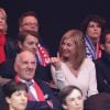 François Baroin et Michèle Laroque - People à la finale de la Coupe Davis (France - Suisse) au Stade Pierre Mauroy de Lille Métropole le 21 novembre 2014 