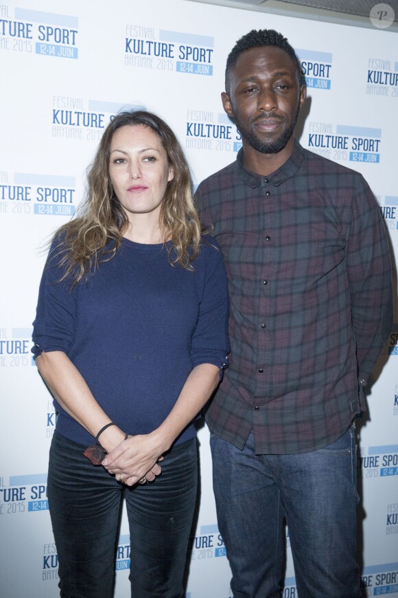Karole Rocher et son compagnon Thomas N'Gijol - Présentation du festival "Kulture Sport" lors d'une conférence de presse au cinéma Panthéon, à Paris le 24 novembre 2014