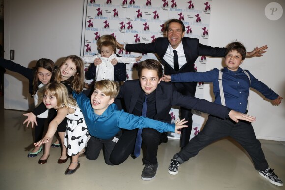 Jeff Koons et sa famille - Inauguration de l'exposition Jeff Koons au Centre Pompidou à Paris le 24 novembre 2014.