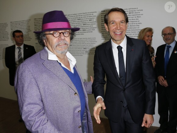 Jean-Michel Ribes et Jeff Koons - Inauguration de l'exposition Jeff Koons au Centre Pompidou à Paris le 24 novembre 2014.