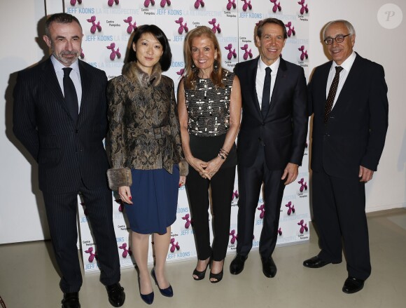 Alain Seban, Fleur Pellerin, Jane D.Hartley, Jeff Koons, Yossi Gal - Inauguration de l'exposition Jeff Koons au Centre Pompidou à Paris le 24 novembre 2014.