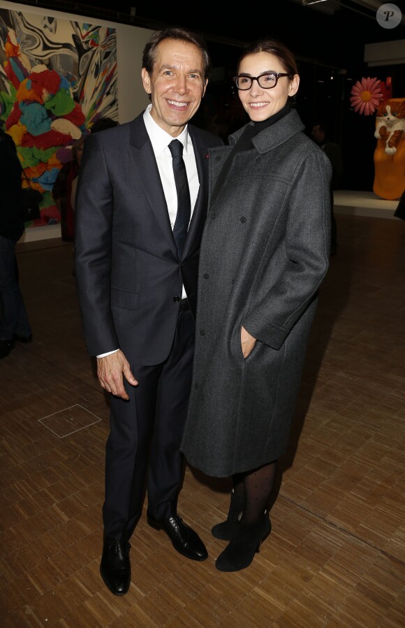 Jeff Koons et Clotilde Courau, princesse de Savoie - Inauguration de l'exposition Jeff Koons au Centre Pompidou à Paris le 24 novembre 2014.