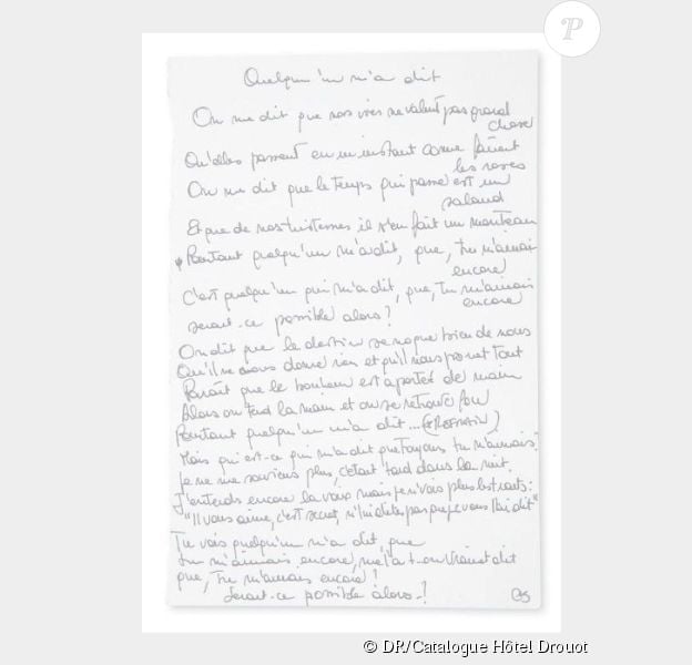 Le manuscrit de Carla Bruni