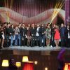 Exclusif - Louis Delort, Camille Lou, Sébastien Cauet, Tal, Baptiste Giabiconi, Frédéric Lerner, Roberto Bellarosa (The Voice Belgique), Nazim, Manon et Silvio (du groupe Mutine), Corson, Pauline, Pascal Obispo, M.Pokora (Matt Pokora), Ycare, Amel Bent, Tony St Laurent, Nikos Aliagas, Elisa Tovati, Jean-Luc Reichmann, Olympe, La Fouine, Claudia Tagbo, Michael Gregorio, Vitaa, Patrick Bosso, Jeff Panacloc, Florent Peyre, Titoff, Damien Sargue et Arnaud Ducret - Enregistrement de l'émission "Alors on chante" au Palais des sports à Paris, qui sera diffusée le 28 novembre 2014 en Prime Time sur TF1, à l'occasion des 20 ans du Sidaction et de la sortie de l'album "Kiss & Love" - le 17 novembre 2014