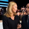 François Hollande avec la chef d'entreprise Karine Charbonnier le 6 novembre 2014 dans l'émission En direct avec les Français, diffusée sur TF1