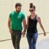 Shia LaBeouf et sa petite amie Mia Goth se baladent dans les rues de Los Angeles, le 22 août 2014