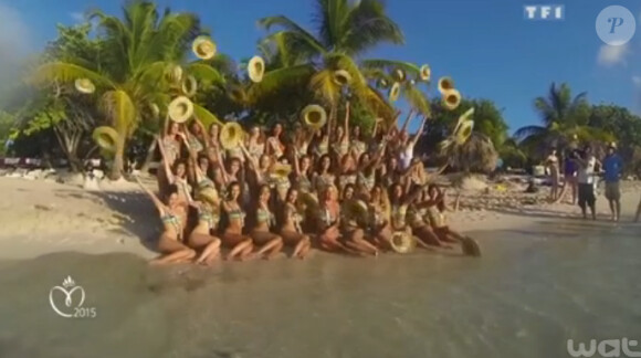 La célèbre photo de groupe - Les 33 prétendantes au titre de Miss France 2015 : Leur folle semaine à Punta Cana, en République Dominicaine