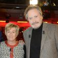 Victor Lanoux et sa femme Véronique Langlois -Enregistrement de l'émission "Vivement Dimanche" diffusée le 16 novembre 2014 sur France 2.