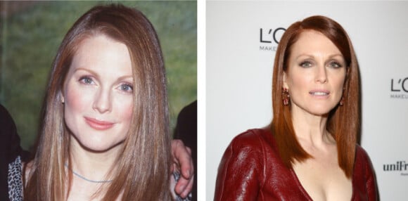 Julianne Moore en 2001 à gauche et en 2014 à droite. La star américaine est toujours aussi belle.