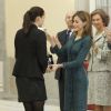 La reine Letizia d'Espagne participe à la remise des trophées des Premios Nacionales del Deporte 2013 au palais royal El Pardo. Madrid, le 4 décembre 2014.