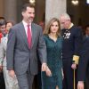 Le roi Felipe VI et la reine Letizia d'Espagne décernent les trophées des Premios Nacionales del Deporte 2013 au palais royal El Pardo. Madrid, le 4 décembre 2014.