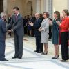 Le roi Felipe VI d'Espagne remet les trophées des Premios Nacionales del Deporte 2013 au palais royal El Pardo. Madrid, le 4 décembre 2014.