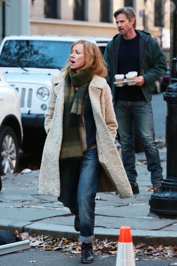 Naomi Watts, Sam Trammell - Tournage du film "Three Generations" à New York, le 4 décembre 2014.