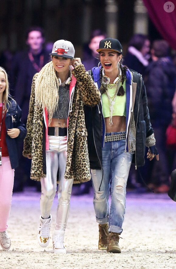 Edwina Tops-Alexander, Charlotte Casiraghi lors de l’épreuve Style & Sport Competition for AMADE au troisième jour du Gucci Paris Masters à Villepinte le 6 décembre 2014