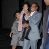 Jay Z, Beyoncé et leur fille Blue Ivy quittent le Ziegfield Theater à l'issue de l'avant-première et de l'after-party du film Annie. New York, le 7 décembre 2014.