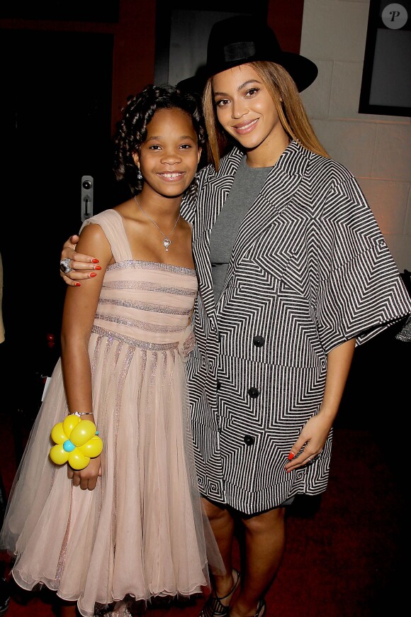 Quvenznhané Wallis et Beyoncé lors de l'after-party de l'avant-première du film Annie, au Ziegfield Theater. New York, le 7 décembre 2014.