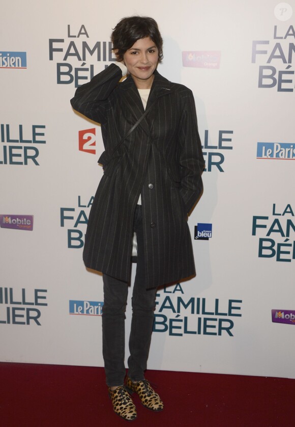 Audrey Tautou lors de l'avant-première du film "La Famille Bélier" au Grand Rex à Paris, le 9 décembre 2014.