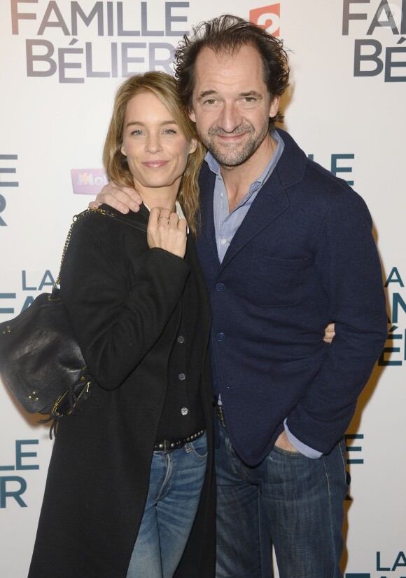 Stéphane De Groodt et sa femme Odile d'Oultremont à l'Avant-première du film "La Famille Bélier" au Grand Rex à Paris, le 9 décembre 2014.