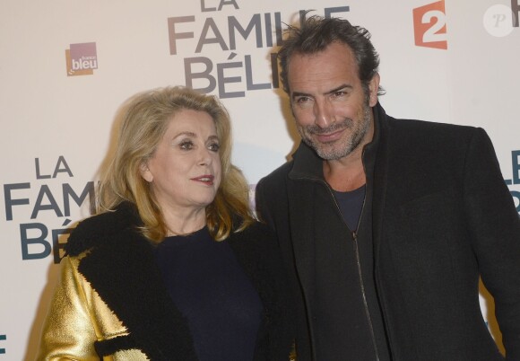 Catherine Deneuve et Jean Dujardin à l' Avant-première du film "La Famille Bélier" au Grand Rex à Paris, le 9 décembre 2014.