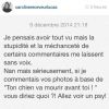 La belle Caroline Receveur a posté sur Instagram un message dans lequel elle fait part de son coup de gueule. Décembre 2014.