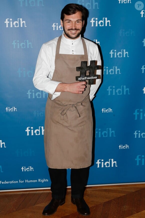 Exclusif - Thibault Sombardier (finaliste Top Chef 2014) - Soirée annuelle de la FIDH (Fédération Internationale des ligues de Droits de l'Homme) à l'Hôtel de Ville à Paris, le 8 décembre 2014.