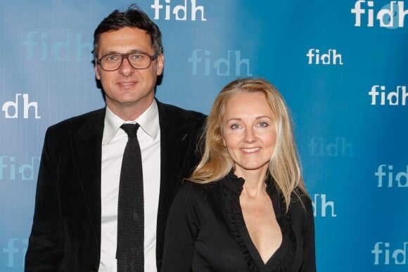 Exclusif - David Abiker et sa femme Eugénie - Soirée annuelle de la FIDH (Fédération Internationale des ligues de Droits de l'Homme) à l'Hôtel de Ville à Paris, le 8 décembre 2014.