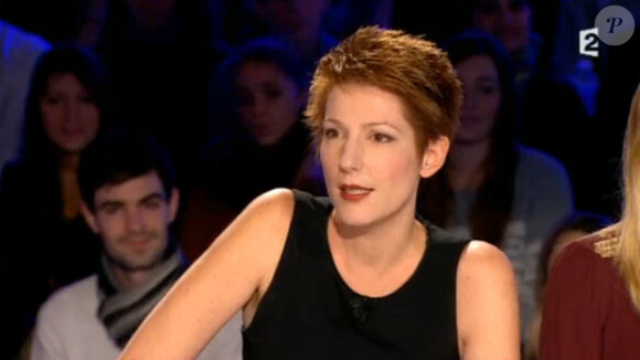 Natacha Polony a retrouvé Aymeric Caron et Laurent Ruquier dans "On n'est pas couché" sur France 2. Samedi 13 décembre 2014.