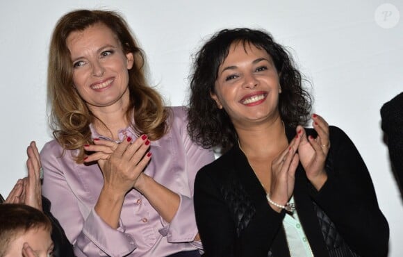 Valérie Trierweiler et Saïda Jawad - Gala de clôture du Don'actions du Secours Populaire au Musée des Arts Forains à Paris, le 28 mars 2014.