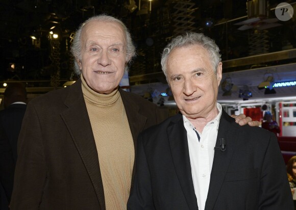 Jacques Balutin et Daniel Prévost - Enregistrement de l'émission "Vivement Dimanche" à Paris le 16 décembre 2014. L'émission sera diffusée le 04 Janvier 2015.16/12/2014 - Paris