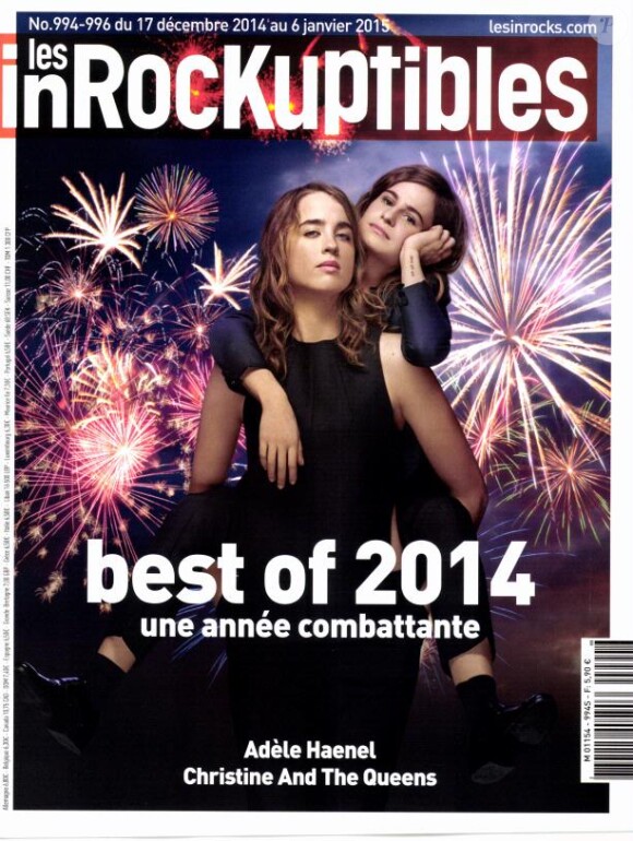 Adèle Haenel et Chrsitine, les combattantes dans Les Inrockuptibles, en kiosques le 17 décembre 2014.