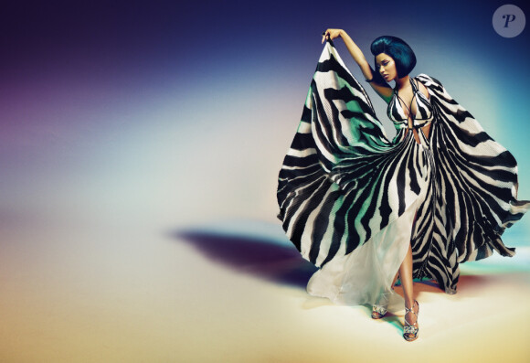 La rappeuse Nicki Minaj, photographiée par Francesco Carrozzini pour la campagne printemps-été 2015 de Roberto Cavalli.