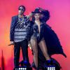 Jay Z et Beyoncé en concert à Houston. Le 18 juillet 2014.