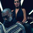  Kanye West et Kim Kardashian, duo star de la campagne masculine printemps-été 2015 de Balmain. Photo par Mario Sorrenti. 