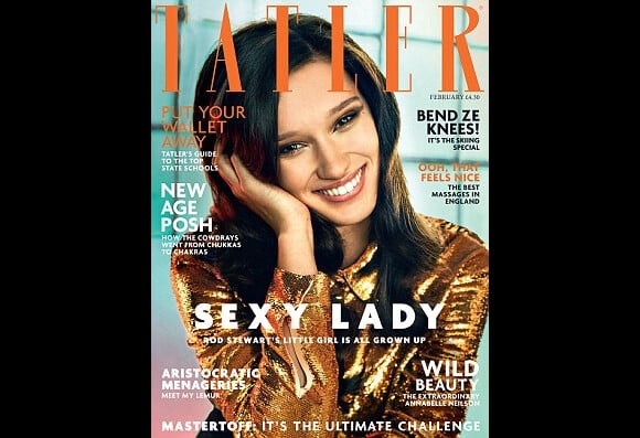 Renee Stewart, fille de Rod Stewart et de son ex-épouse Rachel Hunter, fait la couverture de la revue Tatler, édition de février 2015
