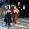 Le roi Harald V de Norvège, la reine Sonja, le prince Haakon, la princesse Mette-Marit, la princesse Ingrid Alexandra et le prince Sverre Magnus assistaient le 25 décembre 2014 à la traditionnelle messe de Noël en l'église d'Holmenkollen, à Oslo.