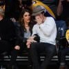 Ian Somerhalder et sa petite-amie Nikki Reed assistent au match de basket des Lakers contre les Pheonix Suns à Los Angeles, le 28 décembre 2014 