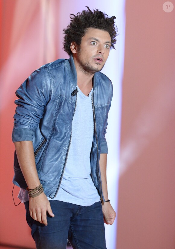 Kev Adams à l'Enregistrement de l'émission "Vivement Dimanche" le 1er octobre 2014 au Studio Gabriel à Paris, pour une diffusion le 5 octobre 2014. 